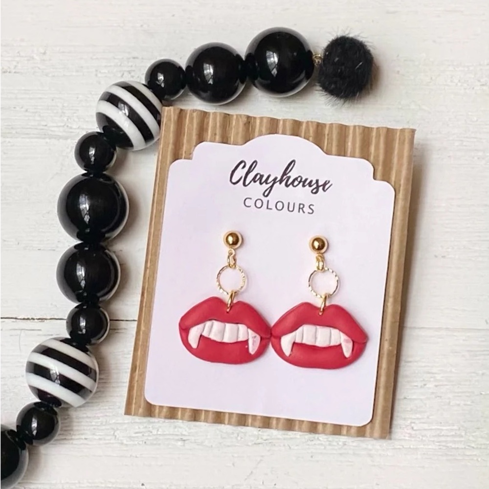 Hand Crafted Vampire Earrings NWT